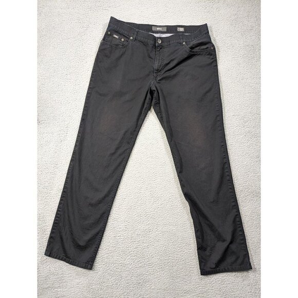 Brax Pants Mens 40x32 (Actual 37x31) Cooper Fancy Regular Chino Black - Picture 1 of 16